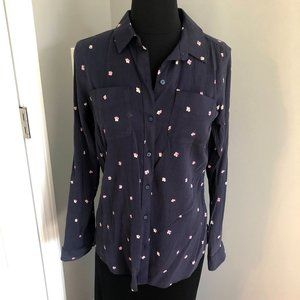 Navy Eddie Bauer Button Down Blouse